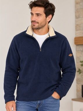 Orvis Navy Half-Zip Sherpa-Lined Youth Jacket
